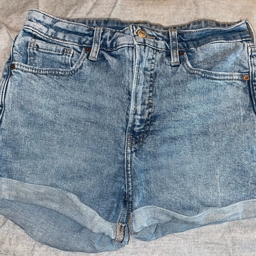 Old Navy Blue Jean Shorts High-Waisted Cuffed